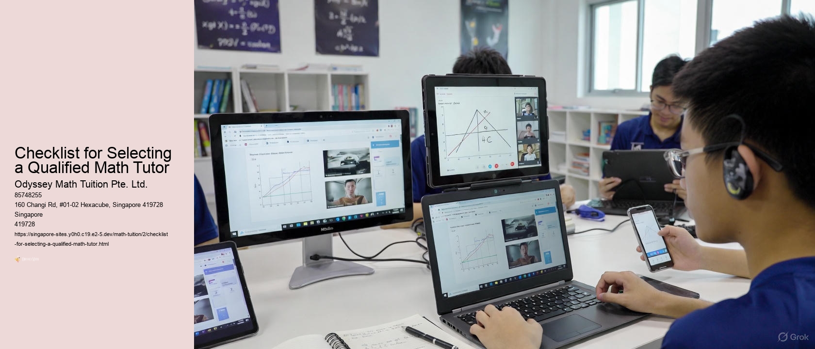 Checklist for Selecting a Qualified Math Tutor