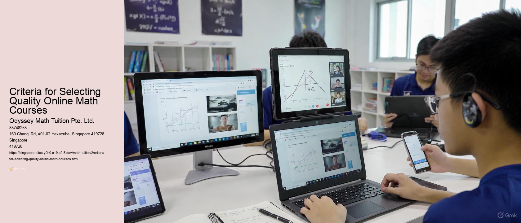 Criteria for Selecting Quality Online Math Courses